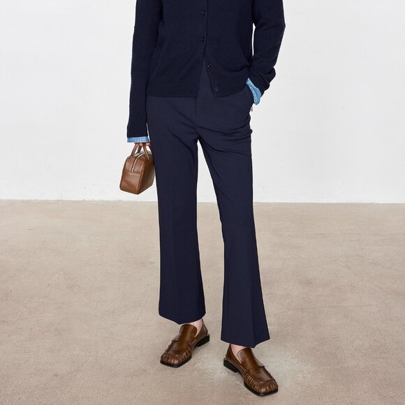 CHICJOC Navy High-Waist Tailored Cropped Pants — in Navy Size 40 - Picture 9 of 16